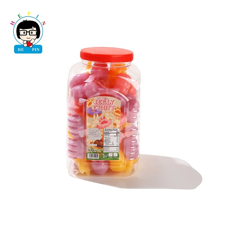Wholesale Cartoon Jelly Candy Pudding Fruit Flavor Mixed Color Jelly Candy For Kids