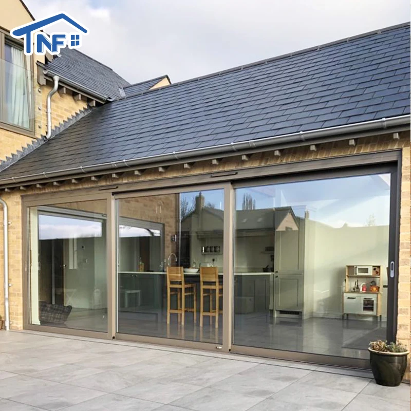 Glass Sliding Door Aluminum Slim Matt Black White Frame Sliding Glass Door Living Room Kitchen Office entry Sliding Door