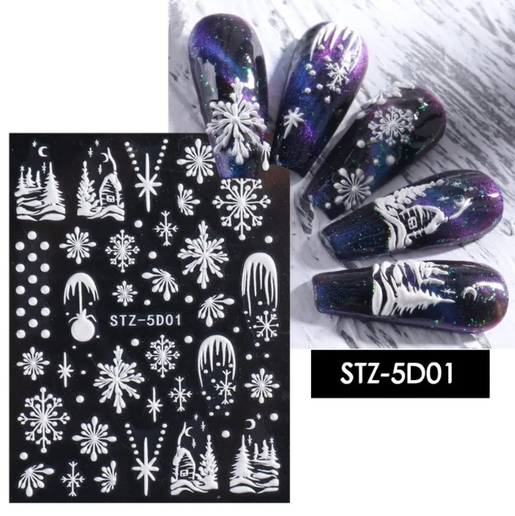 Custom snowflake style nail decals flag nail art clip art nail stickers christmas