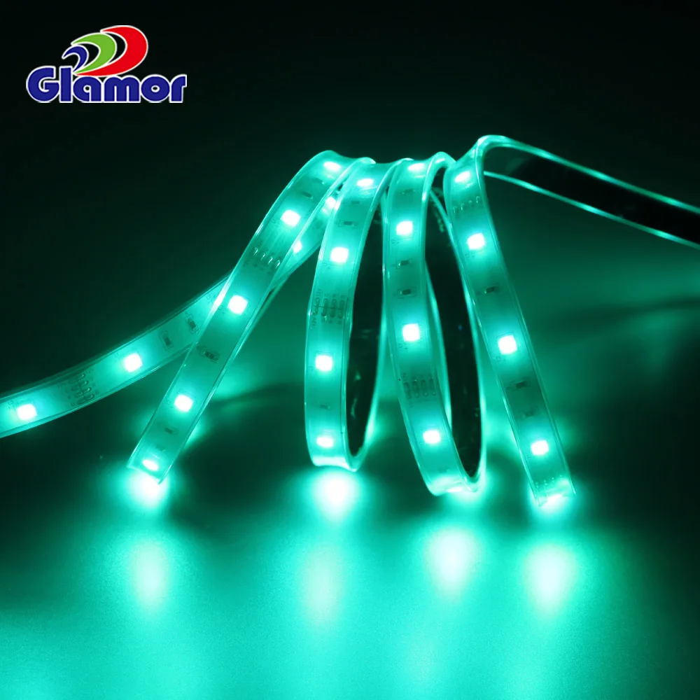 outdoor RGB 12V 24V IP68 IP65 cold white warm white remote control flexible silicone tube led strip for decoration  boat car