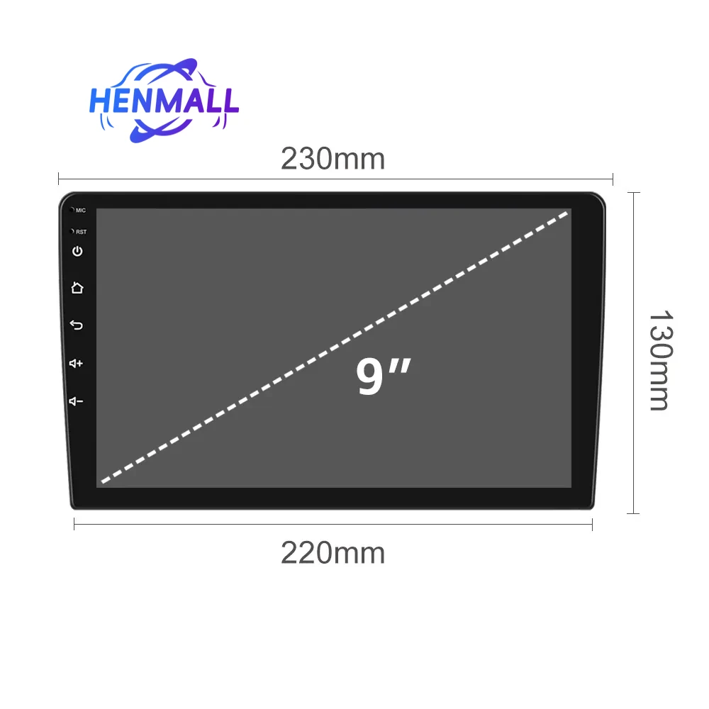 Henmall 9 дюймов HDMI головное устройство Универсальный 2Din 2.5D экран радио FM BT GPS навигационный плеер двойная записывающая камера автомобильный DVD-плеер