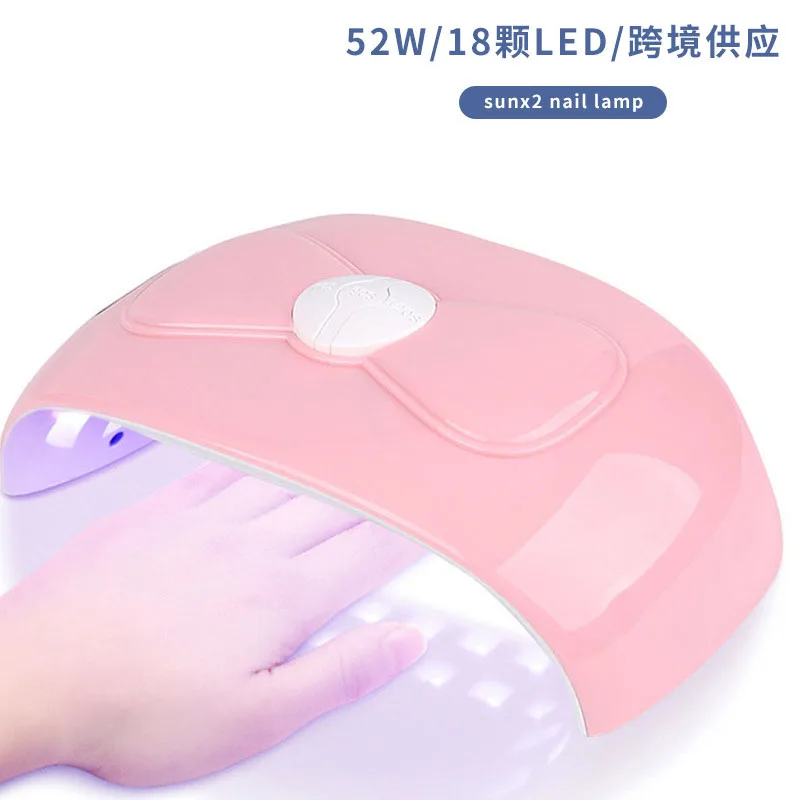High quality Mini manicure baking lamp 52W Nail Lamp mini led nail phototherapy machine bow uv curing lamp wholesale 2022