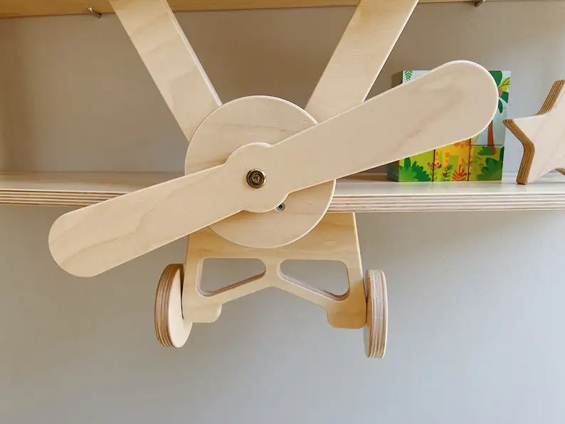 Wooden Aircraft shelf Kids room decor Nursery furniture Aviation themed bedroom Children wall shelf Home decor Wooden Bookcase