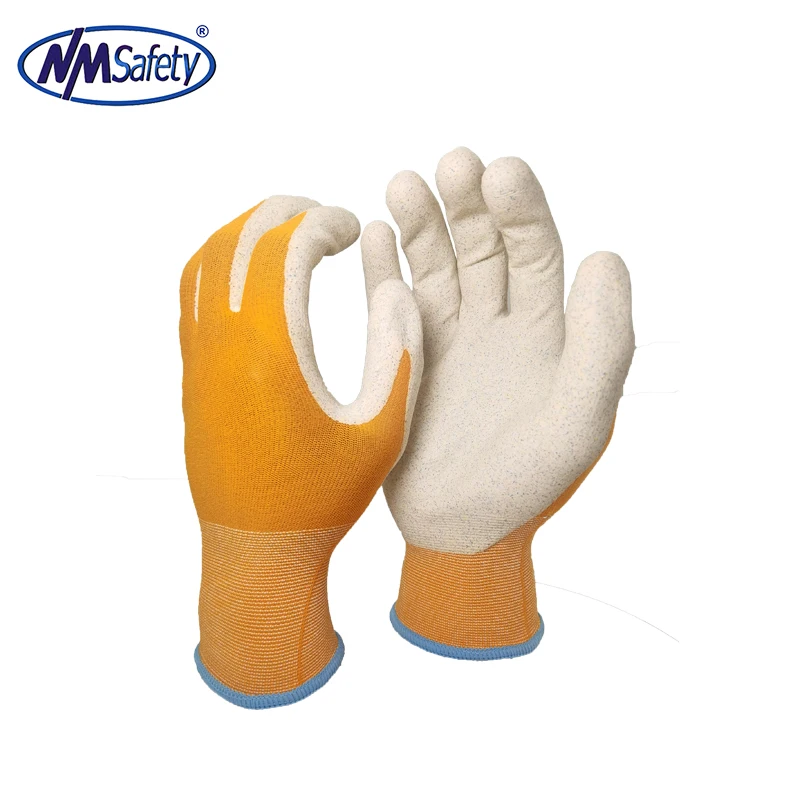 NMSAFETY 13g thin nylon liner 3/4 coated foam nitrile with dots on palm work gloves anti water and oil EN388 2016 4121X