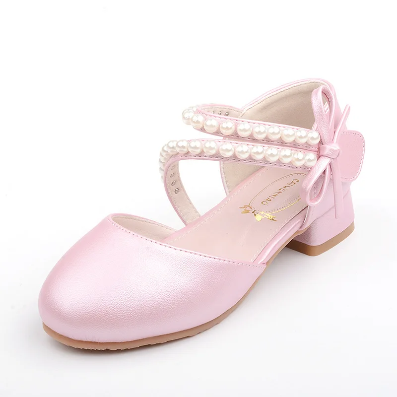 ob  girl   pink white heart  wedding party shoes  children l stage   birthday party princess shoes