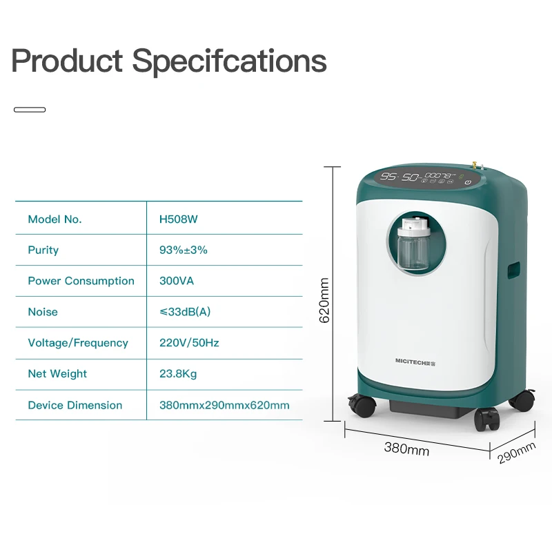 MICiTECH oxygene industrial machine for medical use home oxygenate therapy oxygen-concentrator 5l