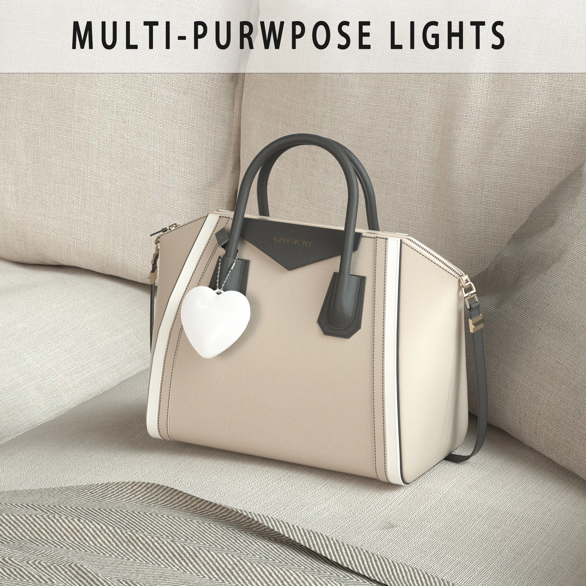 USB Rechargeable Heart Shape Operated Bag Light Handbag Light Touch Sensor Purse Led Light