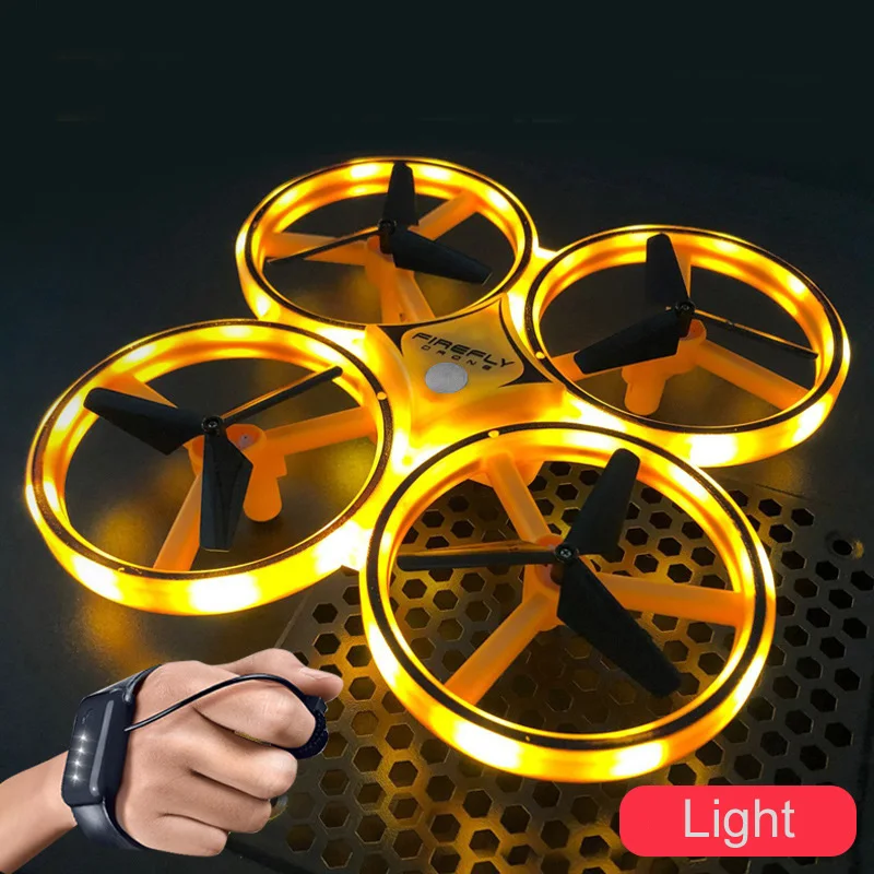 2021 Remote Control Pocket Drones Hand Watch Mini Quadcopter Toy RC Unbreakable Drone Kit UFO UAV With Good