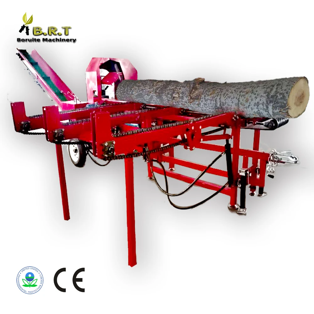 China CE gasoline diesel 30T firewood processor hydraulic log splitter wood cutter for sale