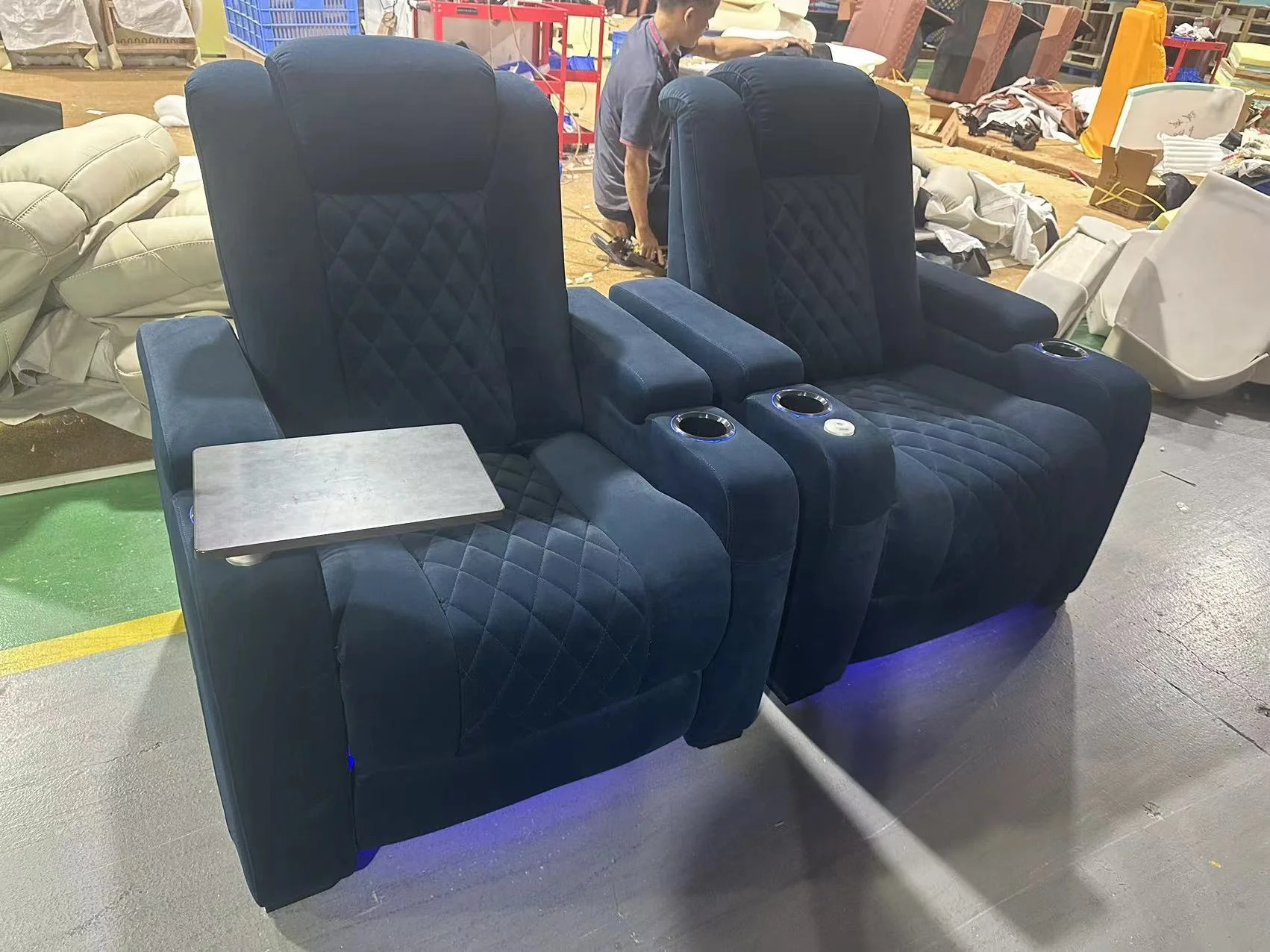 Full microfiber fabric modern design home use electric recliner single chair luxury living room velvet fabric automatic sofa