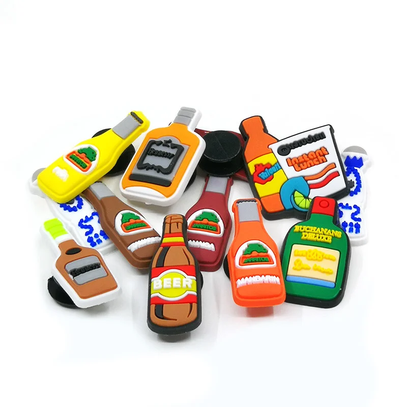 Wholesale Custom PVC Shoe Charms Hot Top Seller Luxury Party Kids Gifts Rubber Beer Shoe Decorations from Mexico