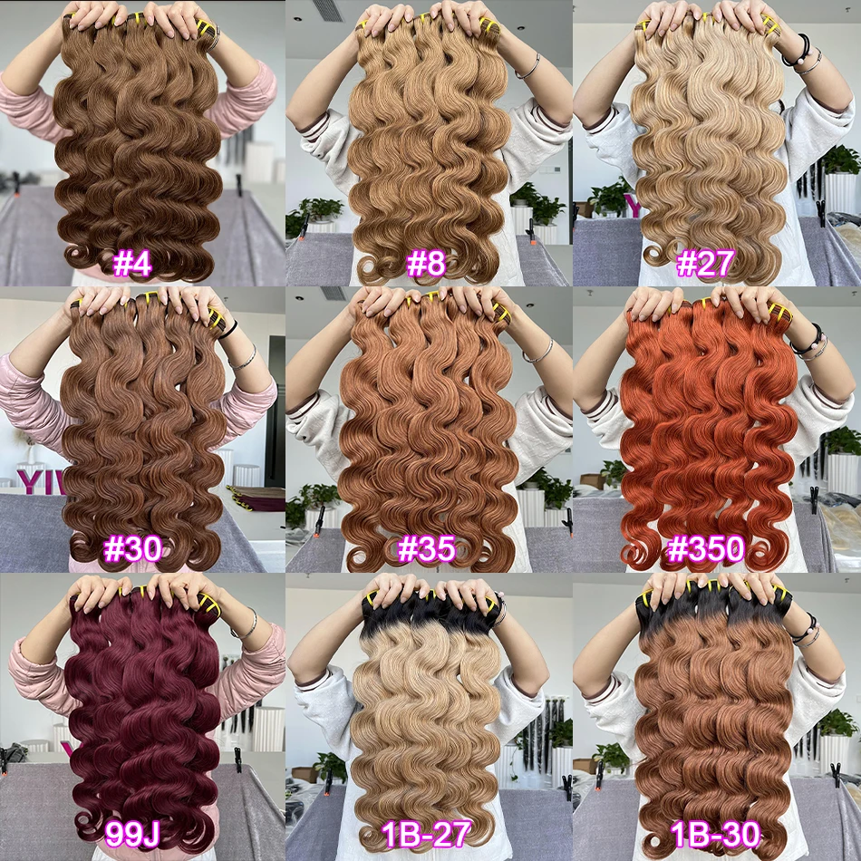 Colored Brazilian Body Wave 100% Remy Hair Extension Bundles Vendor Black Brown Blond Red Human Hair Weave Bundles