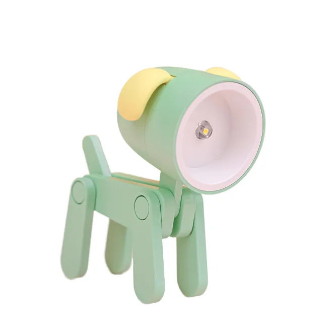 Creative Mini LED Desk Lamp Folding Dog Shape DIY Small Table Lamps Modern Plastic Night Light for Baby Modern Mining Cute Lamp