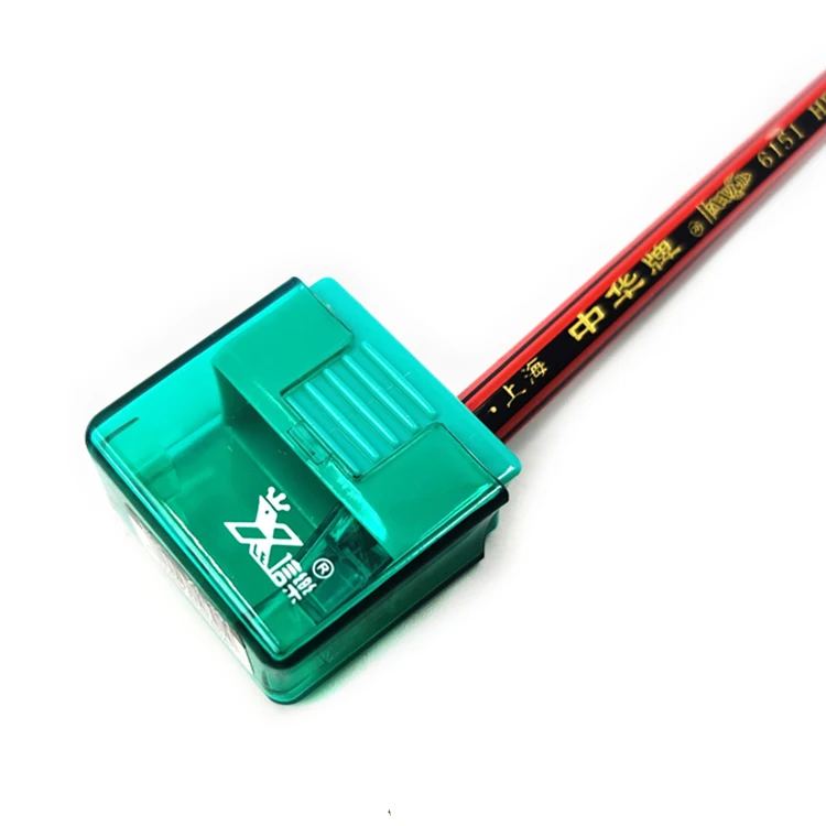 XINLE School Supplies Wholesale Taille Crayons Custom logo Print square Manual Mini Pencil Sharpener Set Student Stationery