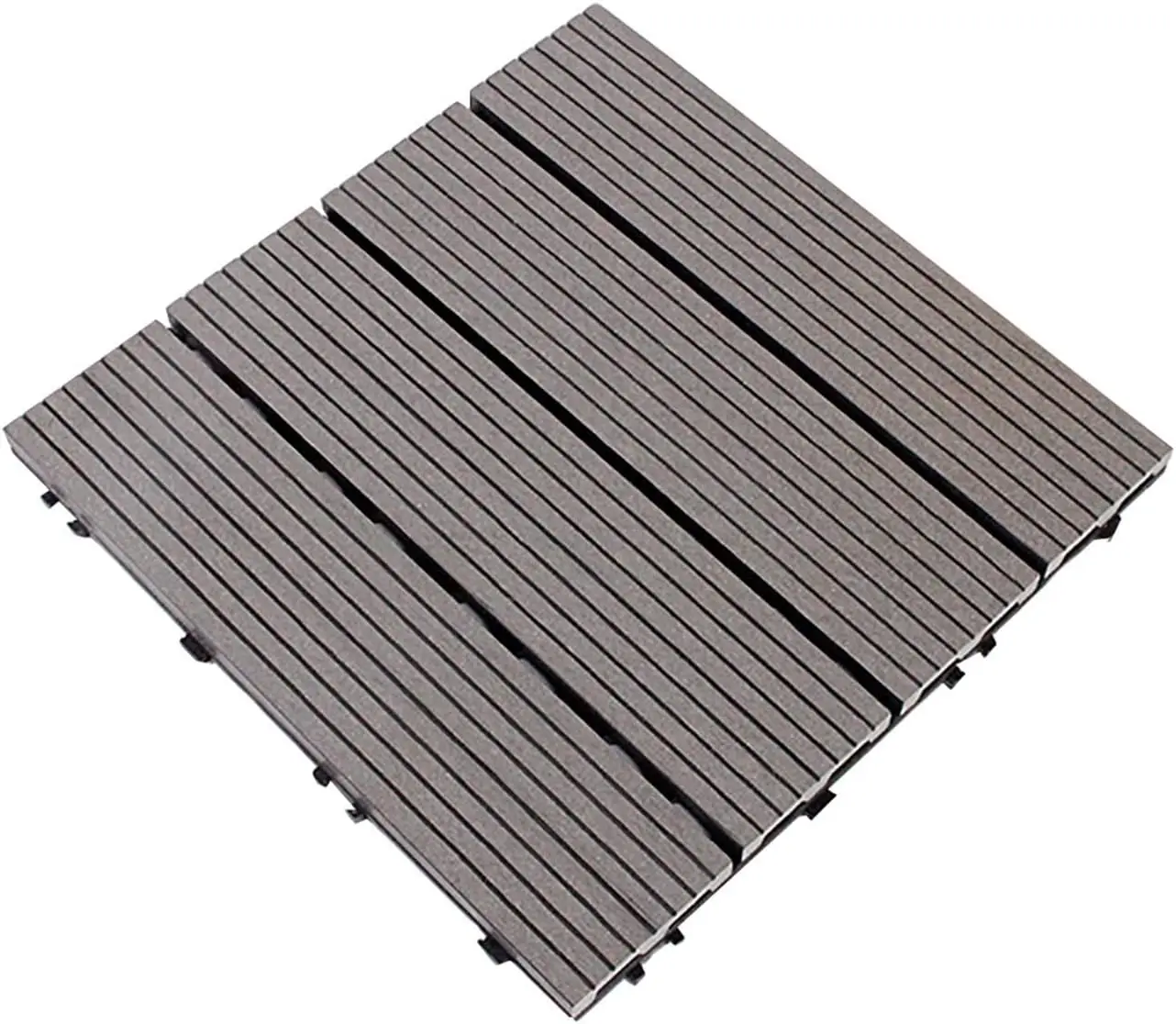 Easy Installation Swimming Pool Wood Plastic Composite DIY WPC Grey Floor Decking Tiles Garden Outdoor