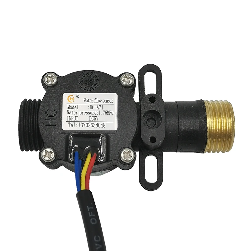 Hall Effect Flow Meter G1/2 Sensor Water Flow Magnetic Temperature Flow Sensor