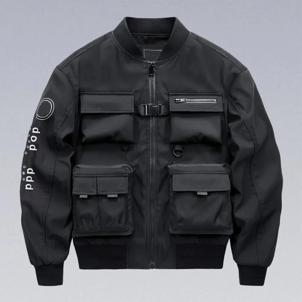 Men do combat wear cargo bomber jackets many large pockets stand collar short tops Light outdoor jackets