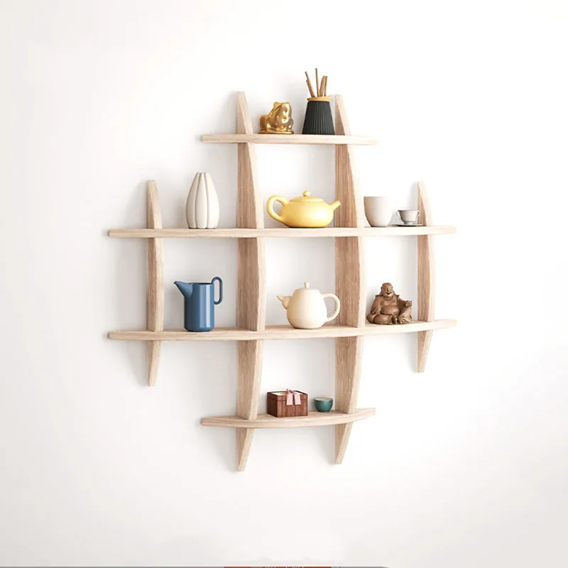 Customize Wall Mounted Shelves Wall Shape Book Shelf Wood Display Storage Organizer Rack For Home Living Room Decor
