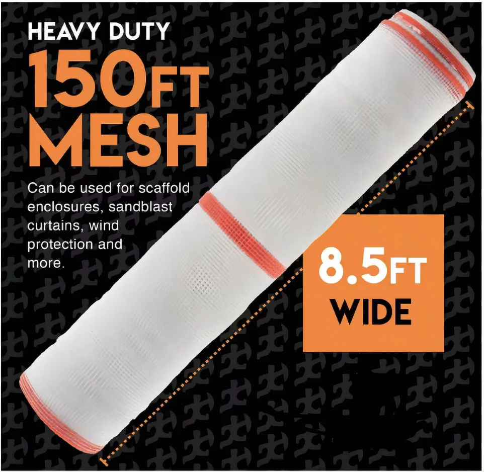 Construction white safety net building industry grid nets debris nets orange color