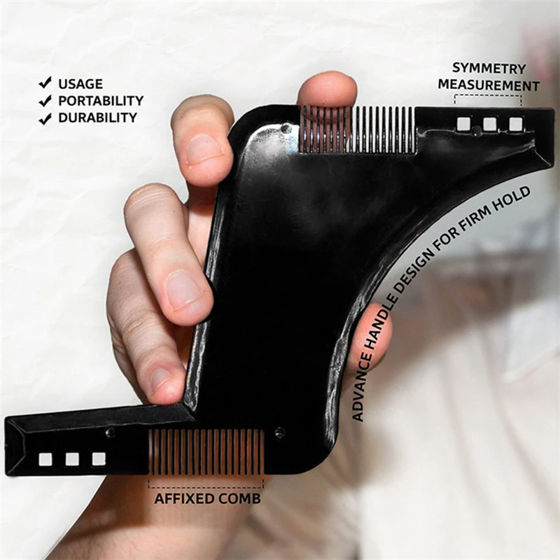 Beard Shaping & Styling Tool with Inbuilt Comb for Perfect Line Up & Edging Beard Shape Template Beard Trimmer for Men