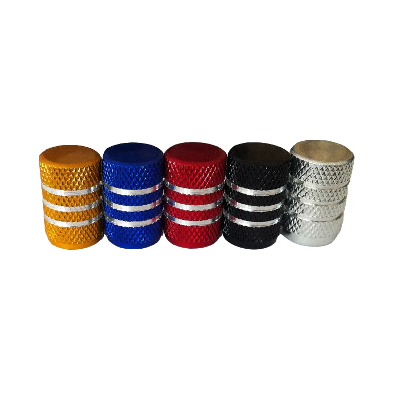 Multicoloured tyre valve dust cap aluminum material tyre valve screw cap cover universal tire valve stem caps