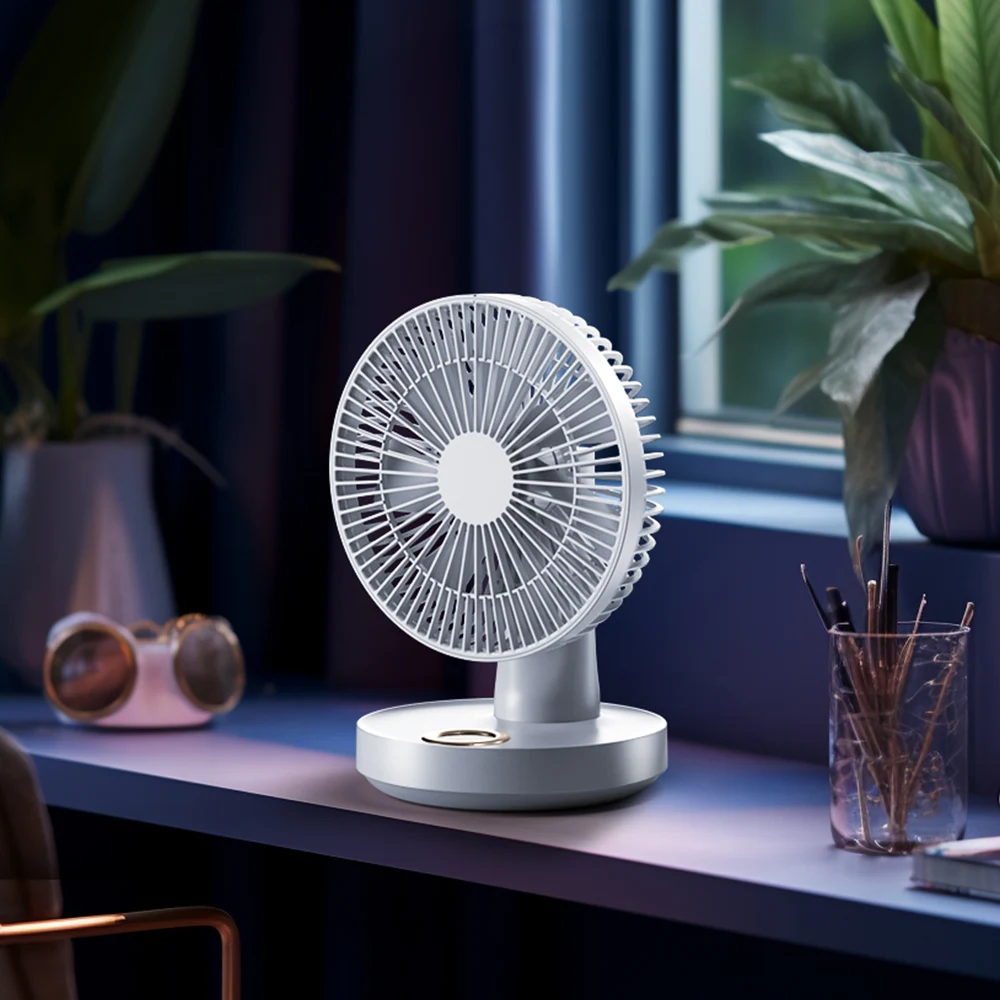 2024 new arrival office table fan  remote ontrol Automatic rotating shaking head rechargeable outdoor portable desktop fans