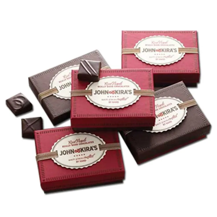 Food rectangle packaging for chocolate candy birthday custom design  kids gifts boxes with ribbon