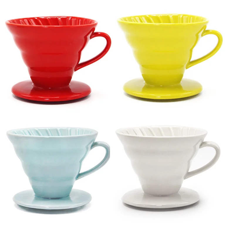 
Pour Over Coffee Maker Set with Large Ceramic Coffee Dripper V60 coffee paper filter 