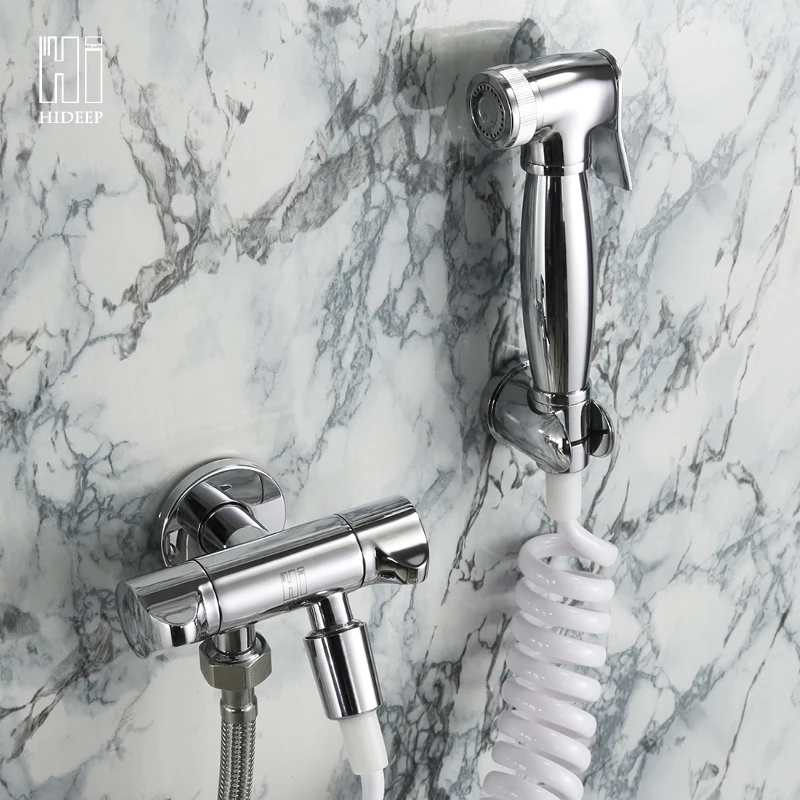 HIDEEP Toilet Bid Portable Hand Held Bidet Sprayer Wc Shattaf Shower Spray Set Tap & Holder & Hose