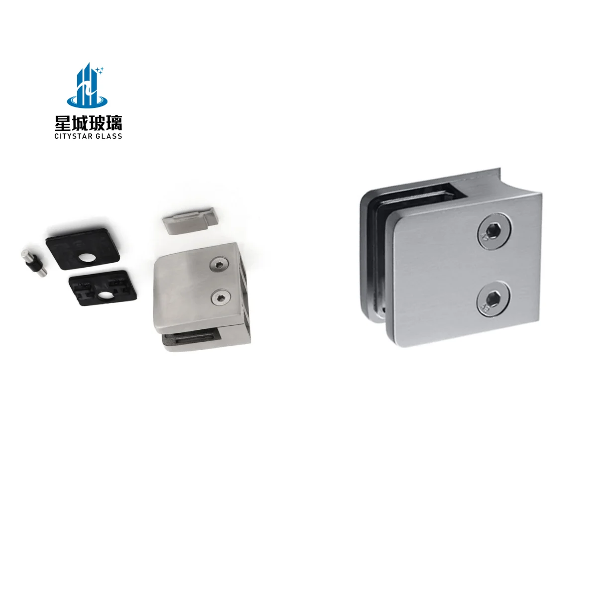 Partition Brace 135 Degree, Stainless Steel Shower Door Hinge Glass Holder Clips