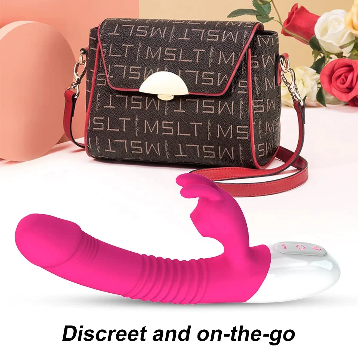 Thrusting G Spot Rabbit Dildo Vibrator, Tongue Licking Rotating Vibrating Women Couples Adult Sex Toys Female Clitoris massager