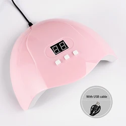 Светодиодная УФ-лампа для ногтей 54 Вт, профессиональная машинка для полировки гель-лака, УФ-лента для ногтей с 3 настройками времени