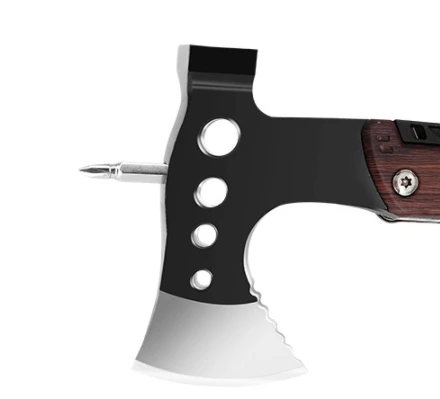 Multi Tool Camping Axe Hatchet 11-in-1 Multitool Camping Gear Survival Tool with Axe Knife Hammer Saw Bottle Can Opener