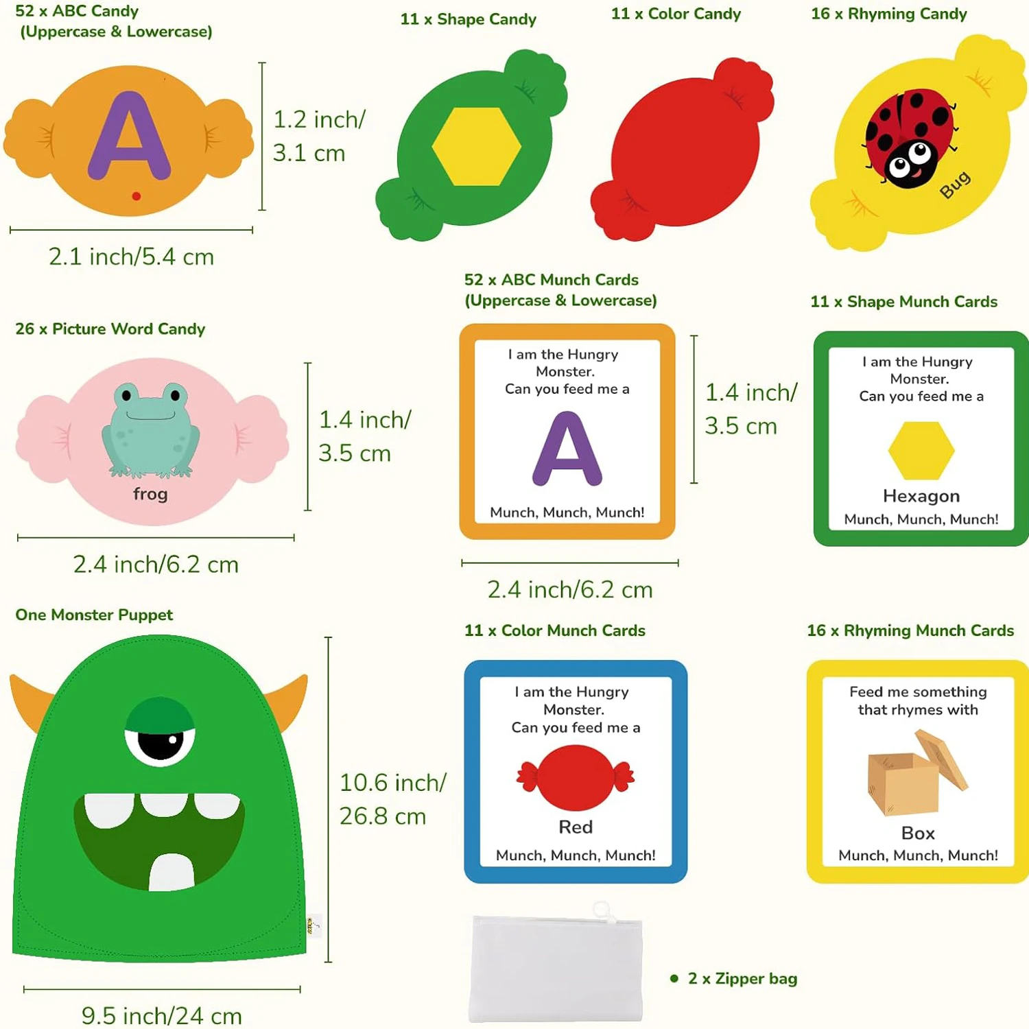 Alphabet Monster Letter Recognition Matching Game Montessori Preschool Toys ABC Learning Toys