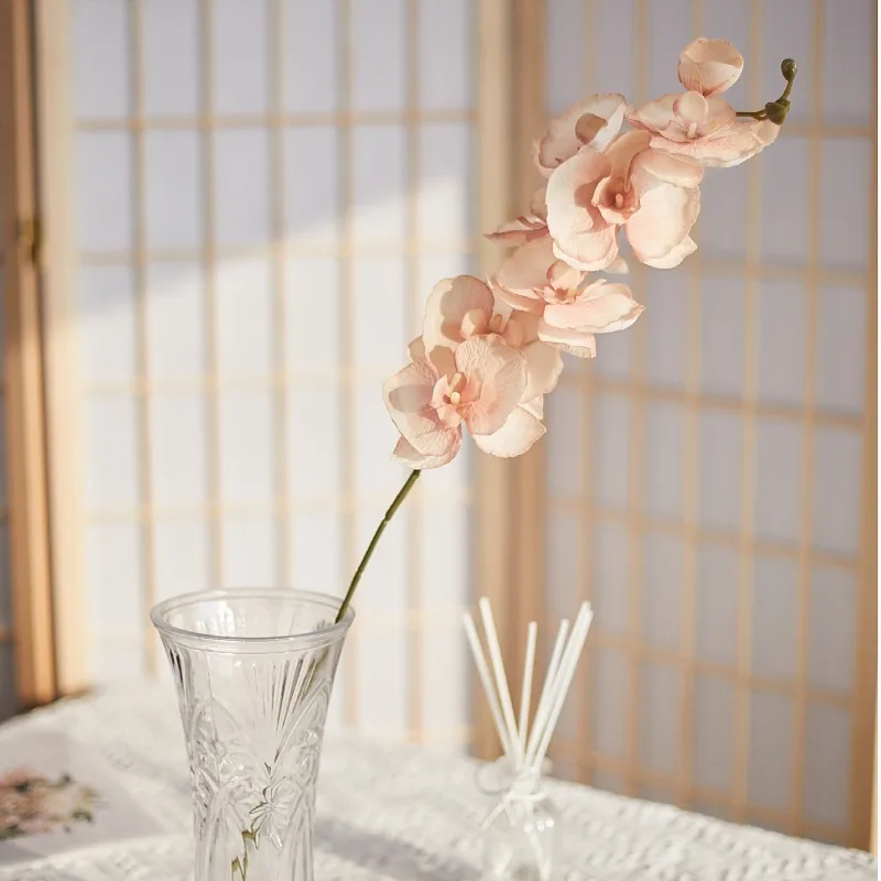 68cm Artificial Phalaenopsis Flowers Branches Silk Orchids Flowers for Home Office Wedding Decoration