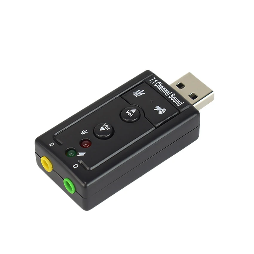 Hot sale usb external sound card  adapter 7.1 usb2.0 to 3.5mm 3d sound card with cm108 chipset headphone Audio Adapter