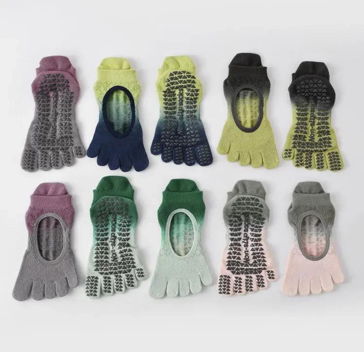 Supplier Super Quality  Custom Logo Breathable Non-slip Grips Women Low Cut Five Finger Pilates Yoga Socks