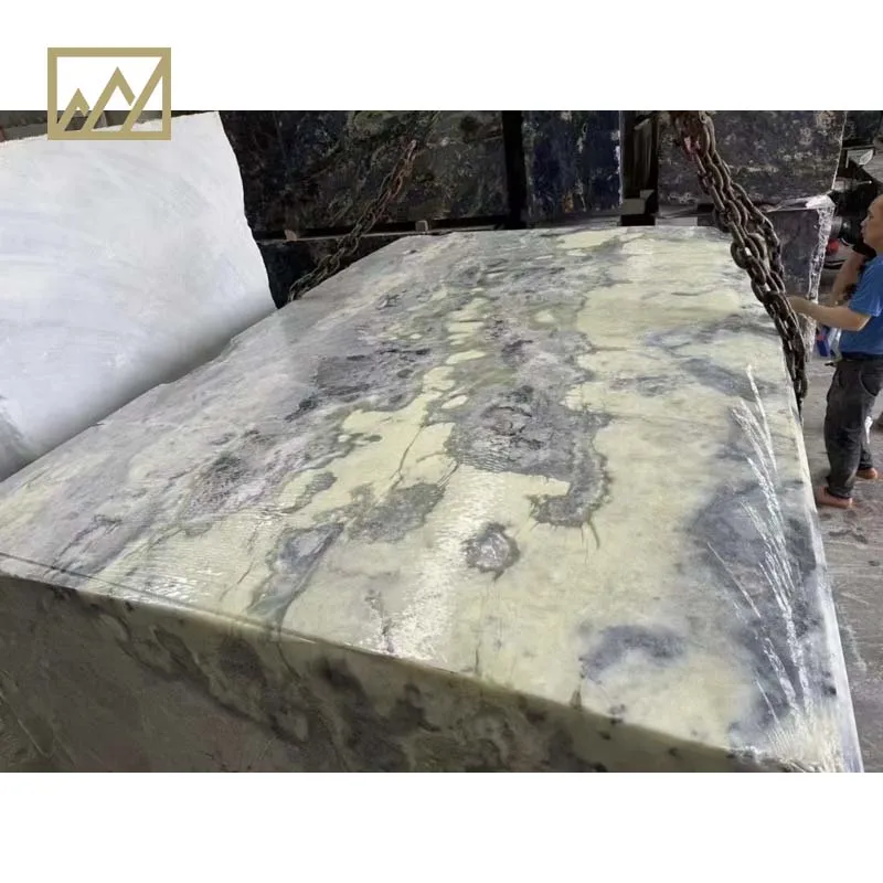 Cetina green marble slab and block can be Translucent Azure Jade Marble construction materials use for wall and floor