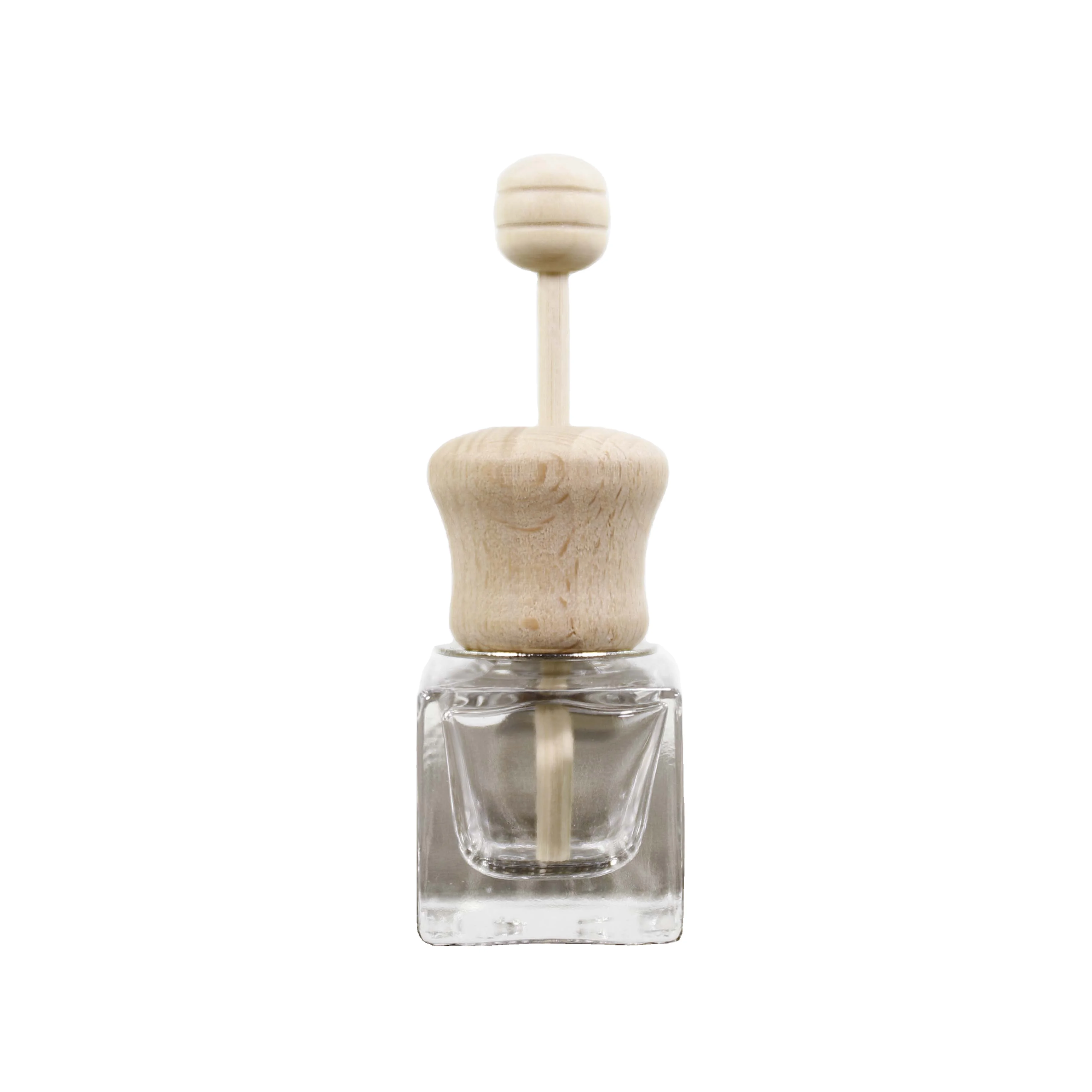 Aroma Diffuser 8Ml Fragrance Bottle Diffuser Glass Car Air Freshener Hanging Perfume Bottle With Wooden