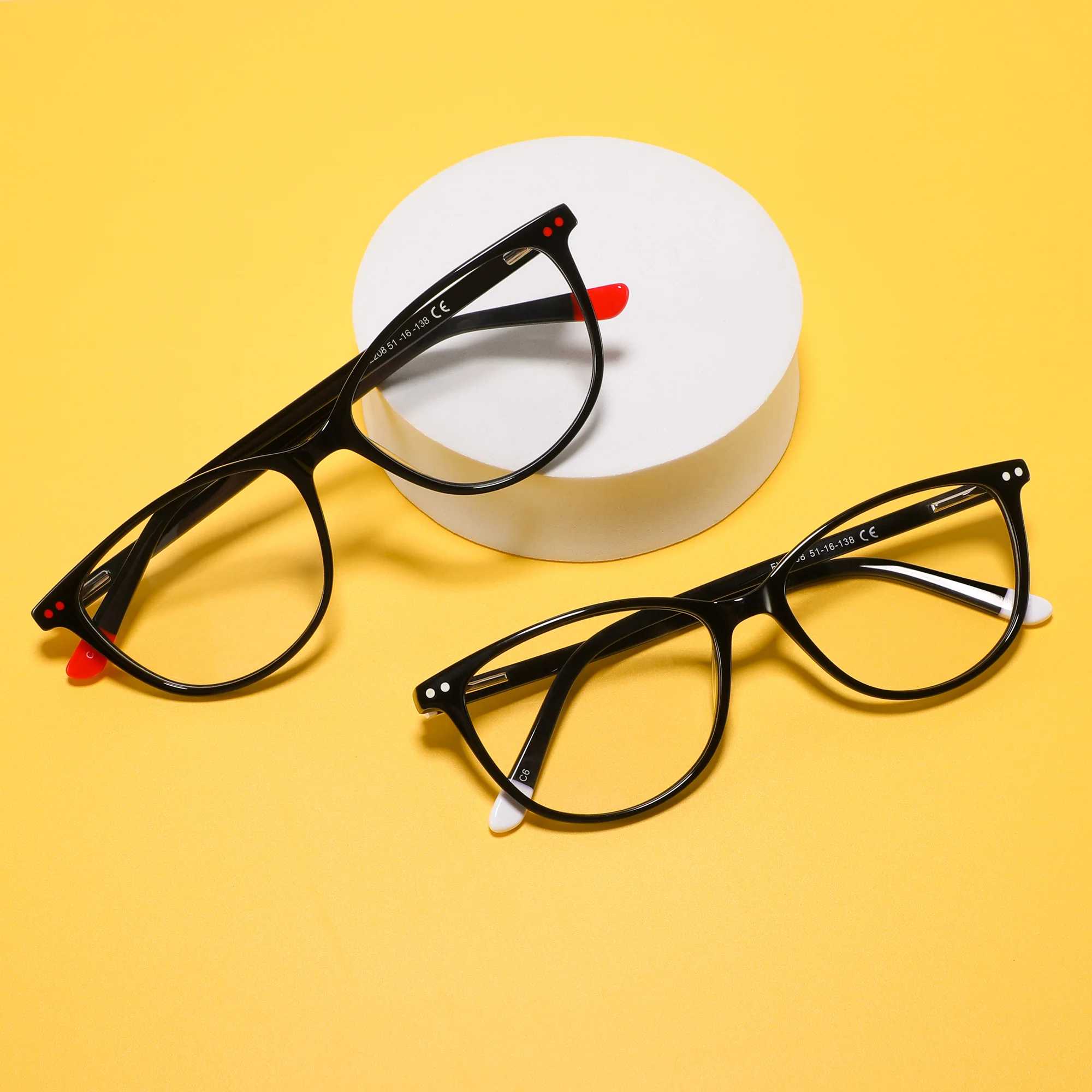CONCHEN Customization Logo luxury acetate eyeglasses frame for women spring hinge acetate optical glasses frame