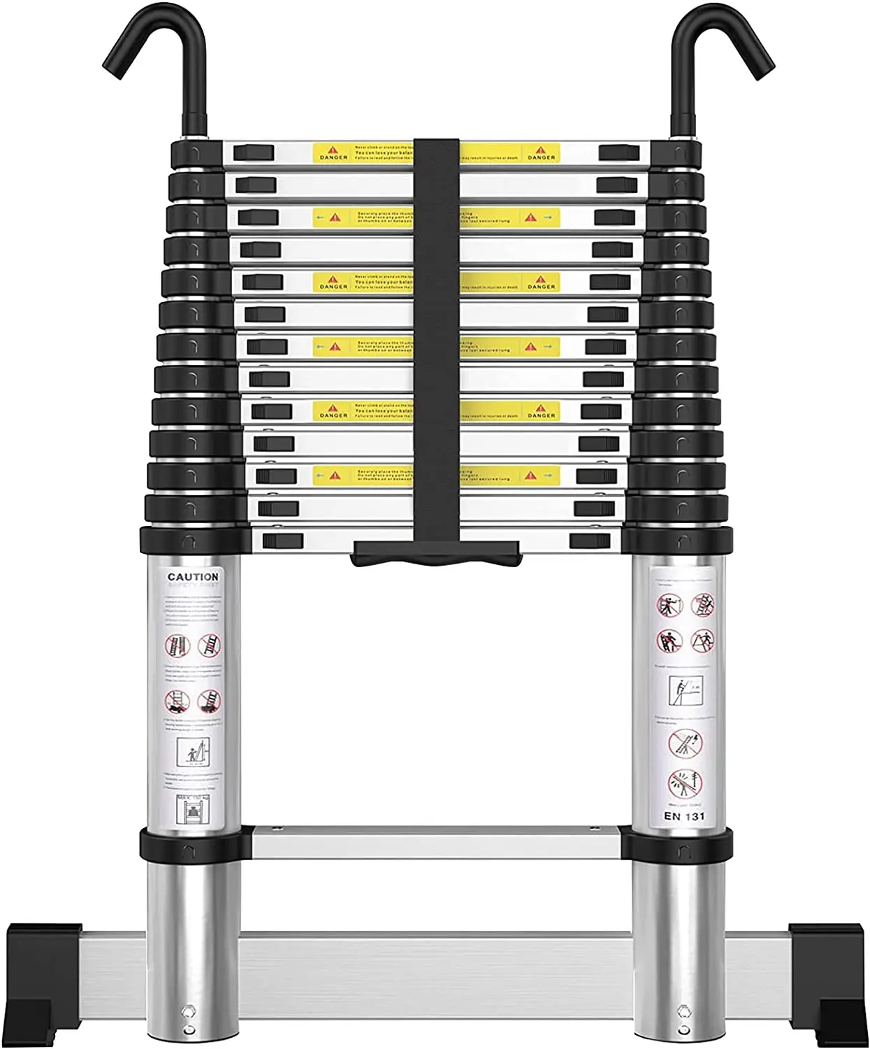 EN131 Telescopic adjustable attic escape ladder with hooks easy to install