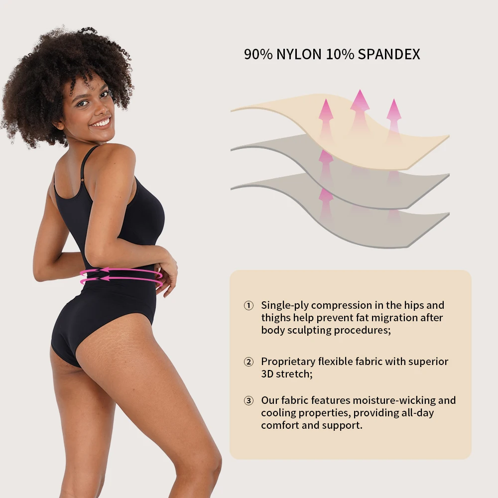 S-SHAPER Seamless Spandex Scoop Neck Bodysuit Smooth Comfort Extra Lift Supportive Shaping Durable Nylon Material Shapewear