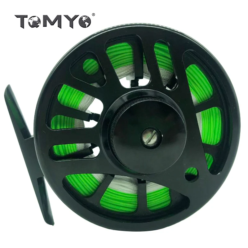 ToMyo New Design Machine Cut Classic Large Arbor Fly Fishing Reel CNC Saltwater,With line