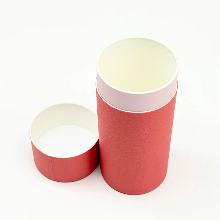 Recyclable Cardboard Cylinder Round Bottle Box with Lid Cosmetics Standard Carton Packaging Kraft Paper tube package