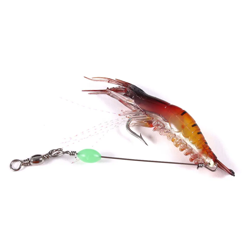 8cm-5.3g Fishing Lure Built-in Hook Luminous Bait Shrimp Kit Noctilucent Shrimp Winter Fishing Fishing Sea Lure Soft Plastic