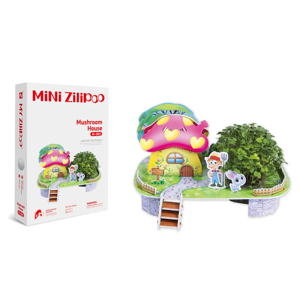 Factory Direct Sale New Custom Funny DIY Assembled Educational Intelligence Toys 3d Plantation  Puzzles House  For Kids Children
