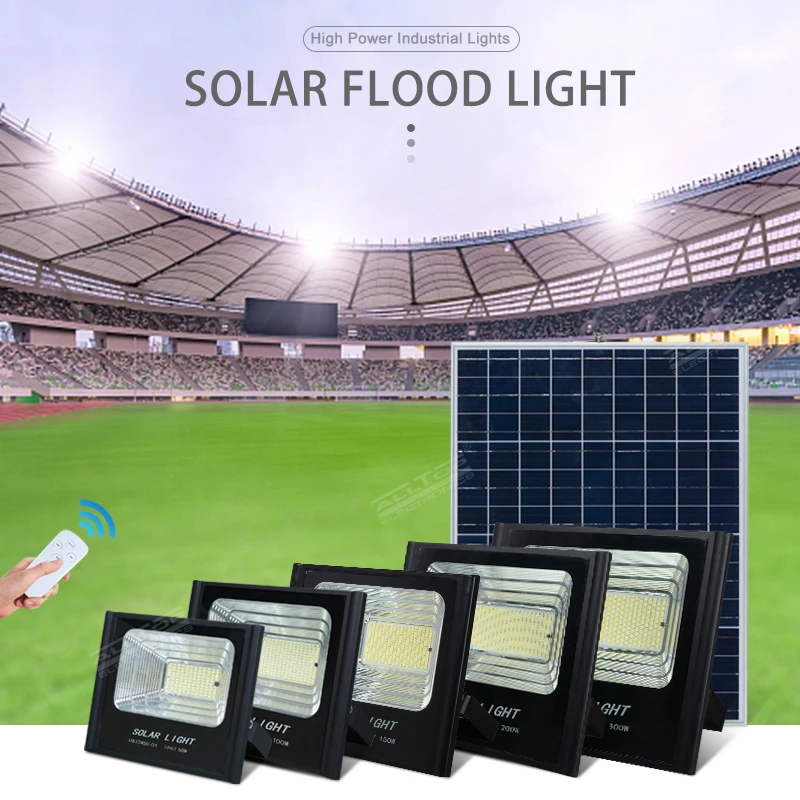 ALLTOP High Lumen Bridgelux Smd Ip65 Outdoor Waterproof Area Lighting 50w 100w 150w 200w Solar Led Flood Light