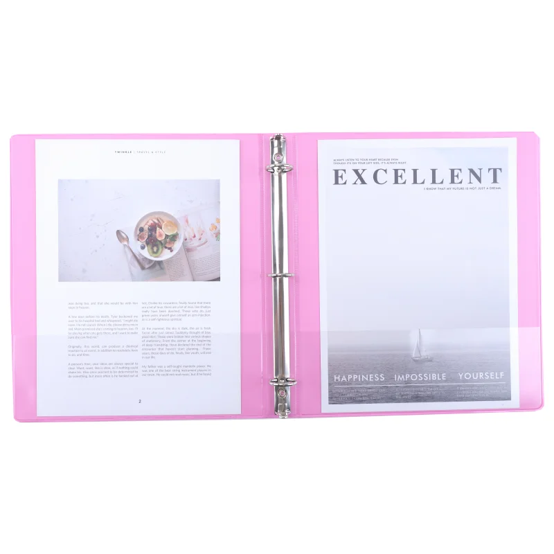 Custom mass low price save documents bills store data sort summarize multicolor letter Size 3 Rings PVC  Cardboard Binder Folder