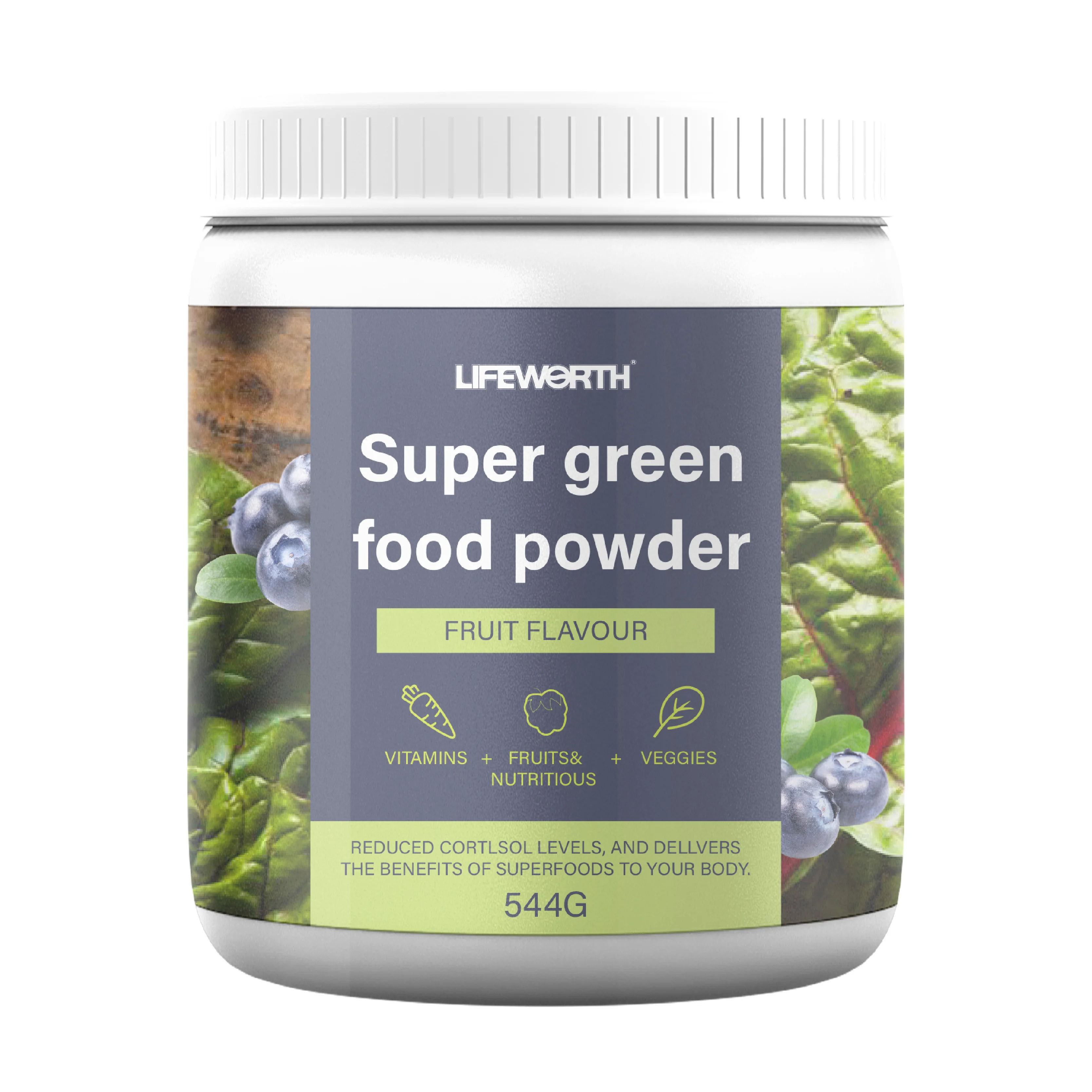 LIFEWORTH support immune boost dietary fiber supplement green superfood powder vegetables and fruits mix