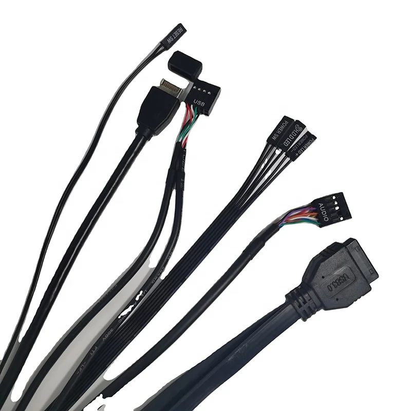 Front Panel Dual USB3.0 Dual USB2.0 USB 3.1 HD AUDIO+ SW computer case front panel cable